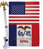 US Iowa - States Americana Vertical Impressions Decorative Flags HG140567 Made In USA