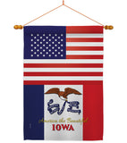 US Iowa - States Americana Vertical Impressions Decorative Flags HG140567 Made In USA