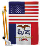 US Iowa - States Americana Vertical Impressions Decorative Flags HG140567 Made In USA