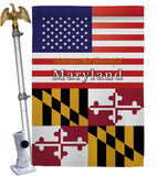 US Maryland - States Americana Vertical Impressions Decorative Flags HG140572 Made In USA