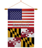 US Maryland - States Americana Vertical Impressions Decorative Flags HG140572 Made In USA