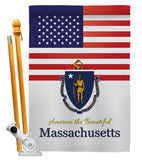US Massachusetts - States Americana Vertical Impressions Decorative Flags HG140573 Made In USA
