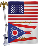 US Ohio - States Americana Vertical Impressions Decorative Flags HG140587 Made In USA