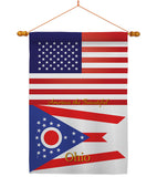US Ohio - States Americana Vertical Impressions Decorative Flags HG140587 Made In USA