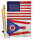 US Ohio - States Americana Vertical Impressions Decorative Flags HG140587 Made In USA