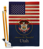 US Utah - States Americana Vertical Impressions Decorative Flags HG140596 Made In USA