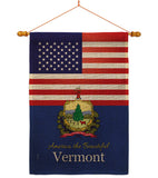 US Vermont - States Americana Vertical Impressions Decorative Flags HG140597 Made In USA