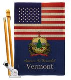 US Vermont - States Americana Vertical Impressions Decorative Flags HG140597 Made In USA