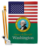 US Washington - States Americana Vertical Impressions Decorative Flags HG140599 Made In USA