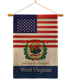 US West Virginia - States Americana Vertical Impressions Decorative Flags HG140600 Made In USA