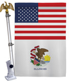 US Illinois - States Americana Vertical Impressions Decorative Flags HG140764 Made In USA