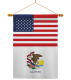 US Illinois - States Americana Vertical Impressions Decorative Flags HG140764 Made In USA