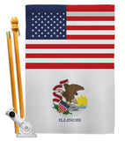 US Illinois - States Americana Vertical Impressions Decorative Flags HG140764 Made In USA