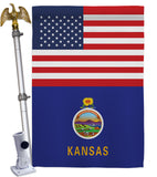 US Kansas - States Americana Vertical Impressions Decorative Flags HG140767 Made In USA