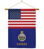 US Kansas - States Americana Vertical Impressions Decorative Flags HG140767 Made In USA