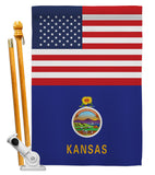 US Kansas - States Americana Vertical Impressions Decorative Flags HG140767 Made In USA