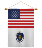 US Massachusetts - States Americana Vertical Impressions Decorative Flags HG140772 Made In USA