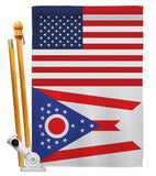 US Ohio - States Americana Vertical Impressions Decorative Flags HG140793 Made In USA