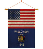 US Wisconsin - States Americana Vertical Impressions Decorative Flags HG140812 Made In USA