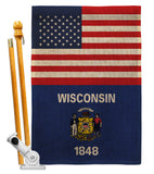 US Wisconsin - States Americana Vertical Impressions Decorative Flags HG140812 Made In USA