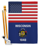 US Wisconsin - States Americana Vertical Impressions Decorative Flags HG140812 Made In USA