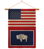 US Wyoming - States Americana Vertical Impressions Decorative Flags HG140813 Made In USA