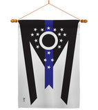 Ohio Think Blue Line - States Americana Vertical Impressions Decorative Flags HG140887 Made In USA