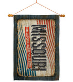 Missouri Vintage - States Americana Vertical Impressions Decorative Flags HG140970 Made In USA