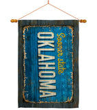 Oklahoma Vintage - States Americana Vertical Impressions Decorative Flags HG140981 Made In USA