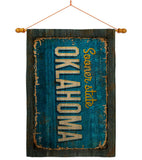 Oklahoma Vintage - States Americana Vertical Impressions Decorative Flags HG140981 Made In USA