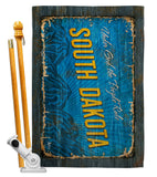 South Dakota Vintage - States Americana Vertical Impressions Decorative Flags HG140986 Made In USA