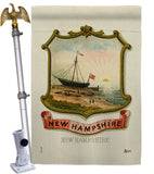 Coat of arms of New Hampshire - States Americana Vertical Impressions Decorative Flags HG141236 Made In USA