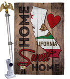 State California Home Sweet Home - States Americana Vertical Impressions Decorative Flags HG191111 Made In USA