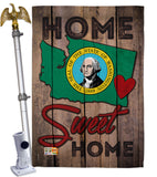 State Washington Home Sweet Home - States Americana Vertical Impressions Decorative Flags HG191113 Made In USA