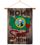 State Washington Home Sweet Home - States Americana Vertical Impressions Decorative Flags HG191113 Made In USA