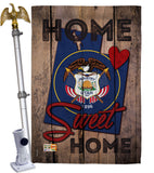 State Utah Home Sweet Home - States Americana Vertical Impressions Decorative Flags HG191116 Made In USA