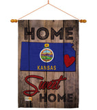 State Kansas Home Sweet Home - States Americana Vertical Impressions Decorative Flags HG191126 Made In USA