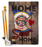 State Minnesota Home Sweet Home - States Americana Vertical Impressions Decorative Flags HG191128 Made In USA