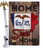 State Iowa Home Sweet Home - States Americana Vertical Impressions Decorative Flags HG191129 Made In USA