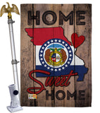 State Missouri Home Sweet Home - States Americana Vertical Impressions Decorative Flags HG191131 Made In USA