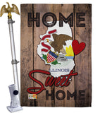 State Illinois Home Sweet Home - States Americana Vertical Impressions Decorative Flags HG191134 Made In USA