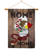 State Illinois Home Sweet Home - States Americana Vertical Impressions Decorative Flags HG191134 Made In USA