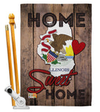 State Illinois Home Sweet Home - States Americana Vertical Impressions Decorative Flags HG191134 Made In USA