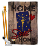 State Indiana Home Sweet Home - States Americana Vertical Impressions Decorative Flags HG191136 Made In USA