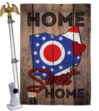 State Ohio Home Sweet Home - States Americana Vertical Impressions Decorative Flags HG191137 Made In USA