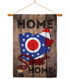 State Ohio Home Sweet Home - States Americana Vertical Impressions Decorative Flags HG191137 Made In USA