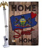 State Pennsylvania Home Sweet Home - States Americana Vertical Impressions Decorative Flags HG191147 Made In USA