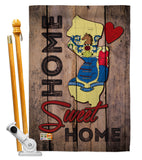 State New Jersey Home Sweet Home - States Americana Vertical Impressions Decorative Flags HG191150 Made In USA