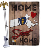 State Massachusetts Home Sweet Home - States Americana Vertical Impressions Decorative Flags HG191155 Made In USA
