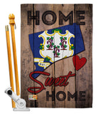 State Connecticut Home Sweet Home - States Americana Vertical Impressions Decorative Flags HG191157 Made In USA